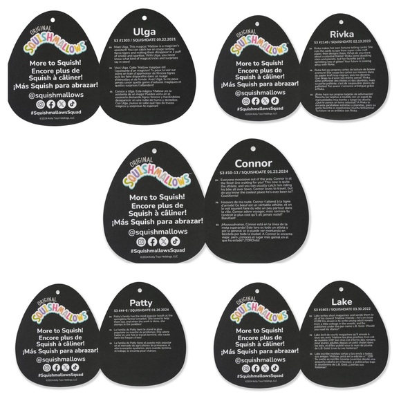 New 3.5” Select Series Cow Squishmallow Clips Set - ULGA CONNOR PATTY RIVKA - Picture 4 of 4